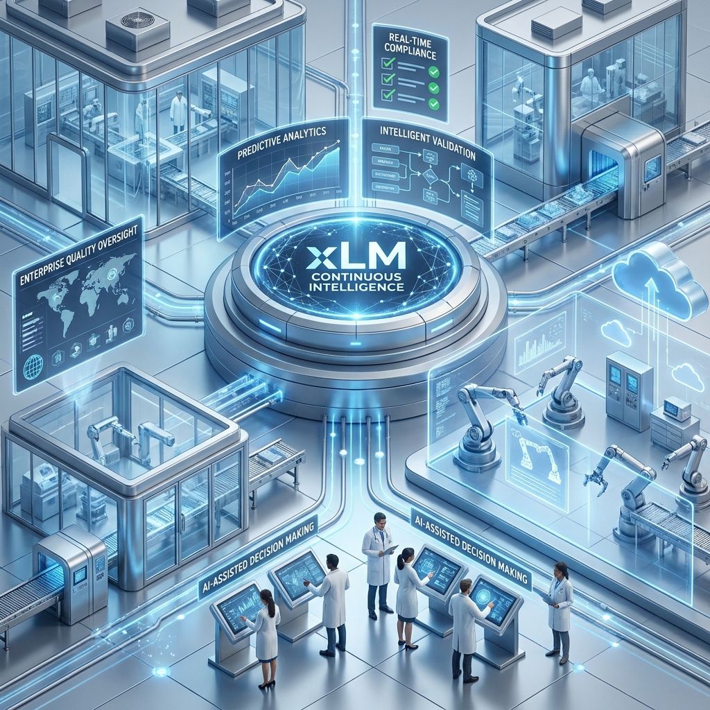 xLM Continuous Intelligence platform enabling AI-driven compliance and predictive GxP operations