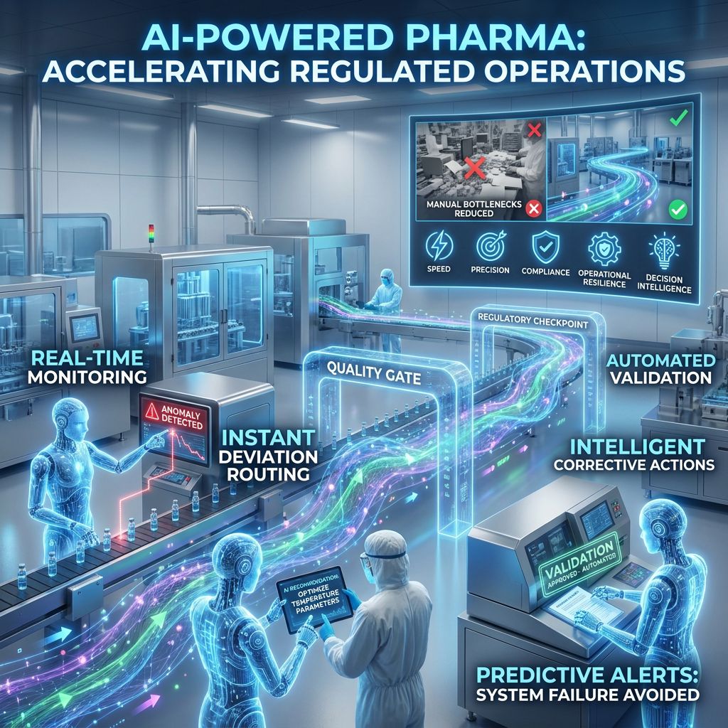 AI-powered GxP manufacturing with automated validation, real-time monitoring, and predictive compliance