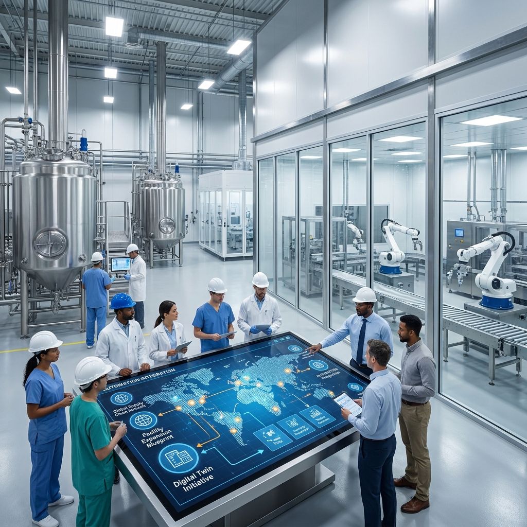 Biologics facility team using digital intelligence to improve manufacturing scalability and operations