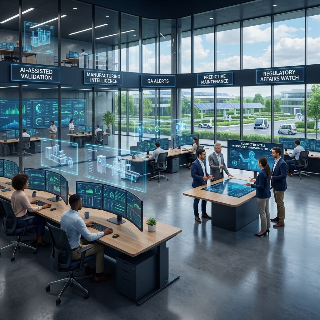 AI-powered workforce supporting validation, manufacturing, quality, maintenance, and regulatory operations.
