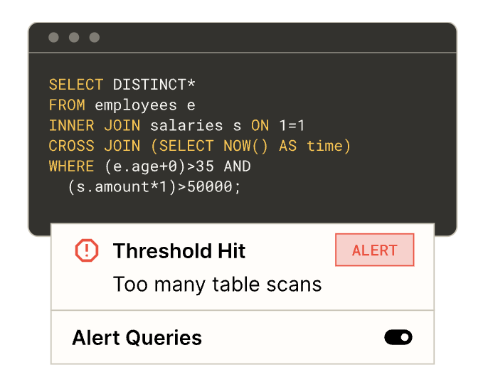 e6data UI snippet that estimates credits for a query, warning analysts of a potentially expensive 200 GB join before execution