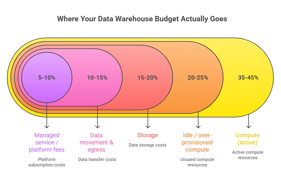 Graph showing data warehouse budget
