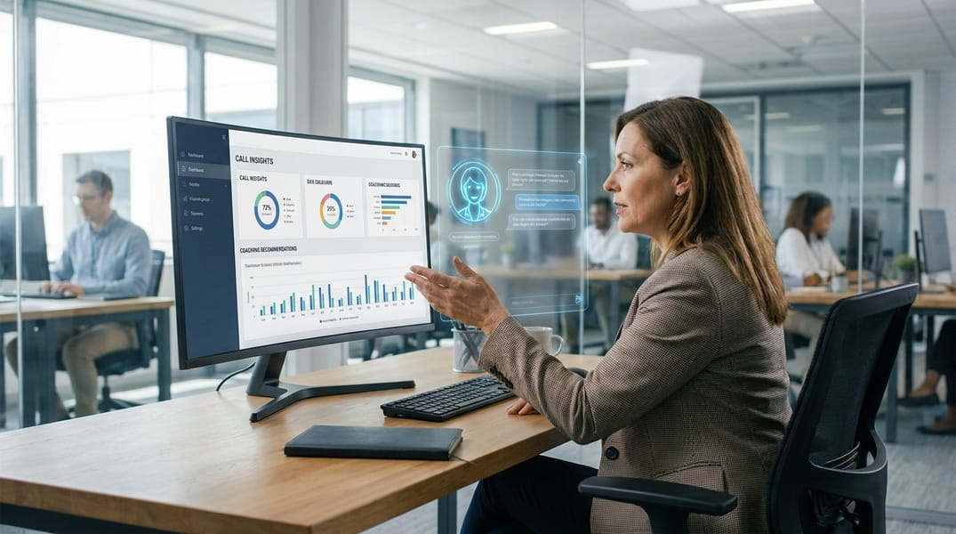 Sales manager working with AI