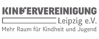 Logo of Kindervereinigung Leipzig e.V. with tagline 'Mehr Raum für Kindheit und Jugend'.