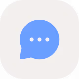 Blue computer monitor icon on white rounded square background.