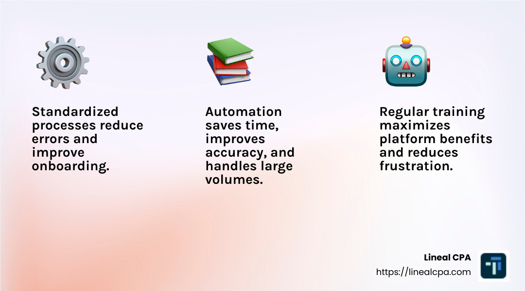 Standardizing processes and leveraging automation can transform your financial operations, making them more efficient and accurate. - NetSuite account reconciliation infographic 3_facts_emoji_light-gradient