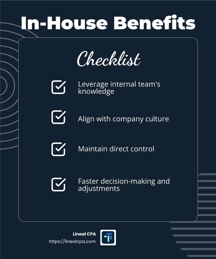 Direct control over implementation can lead to a more custom ERP system. - netsuite implementation consultants infographic checklist-dark-blue