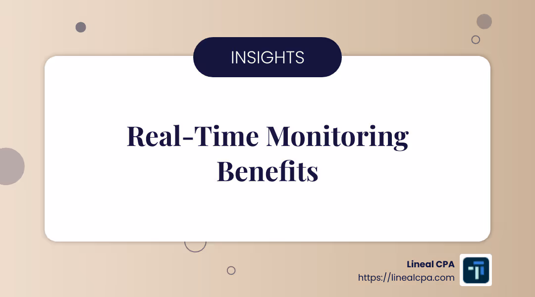 Quote about the benefits of real-time monitoring - NetSuite performance management infographic simple-info-landscape-card