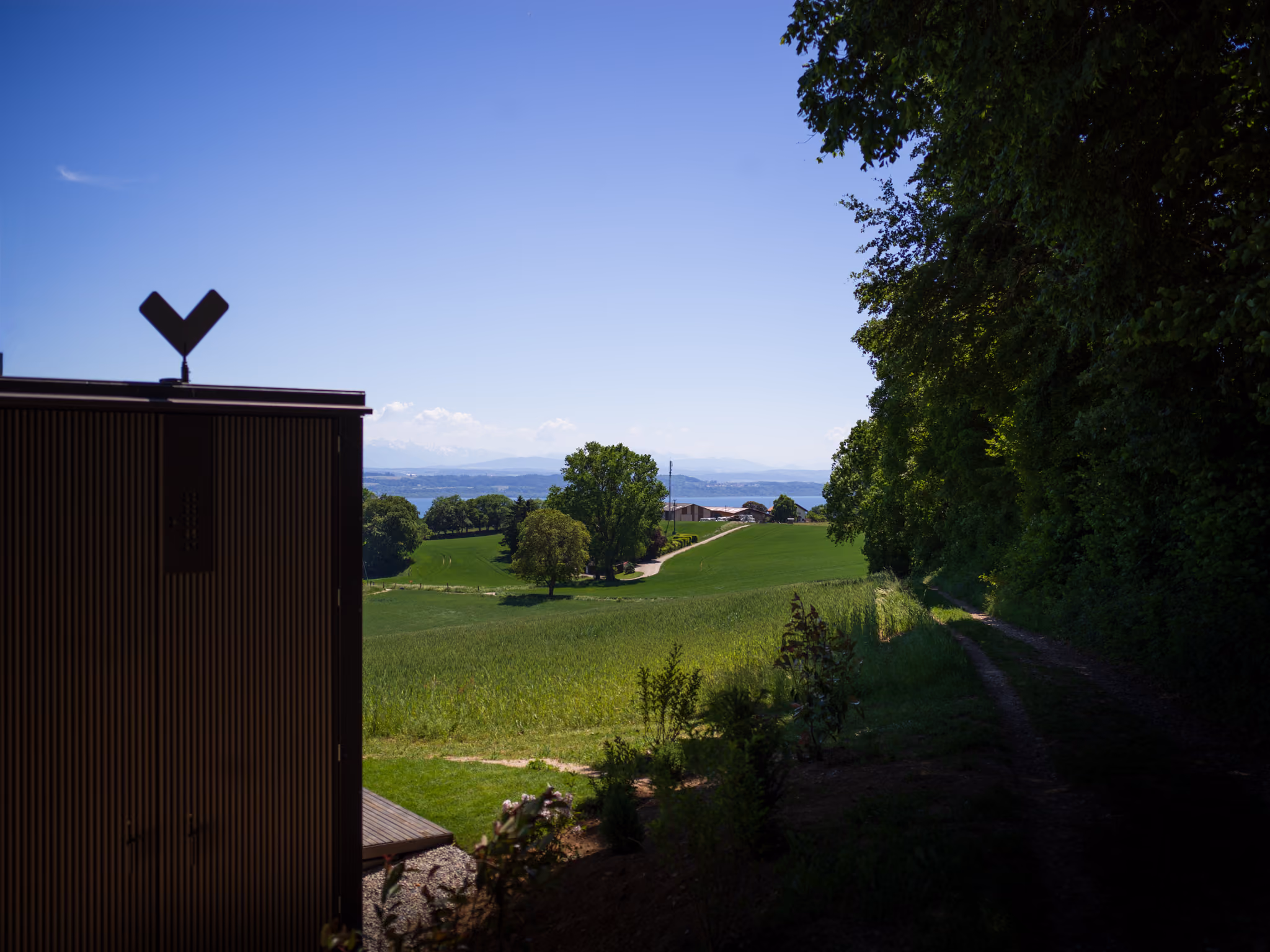 Paesaggio naturale idilliaco in Svizzera, luogo privilegiato per un'immersione totale con il concetto di ospitalità effimera e sostenibile SNUUG.