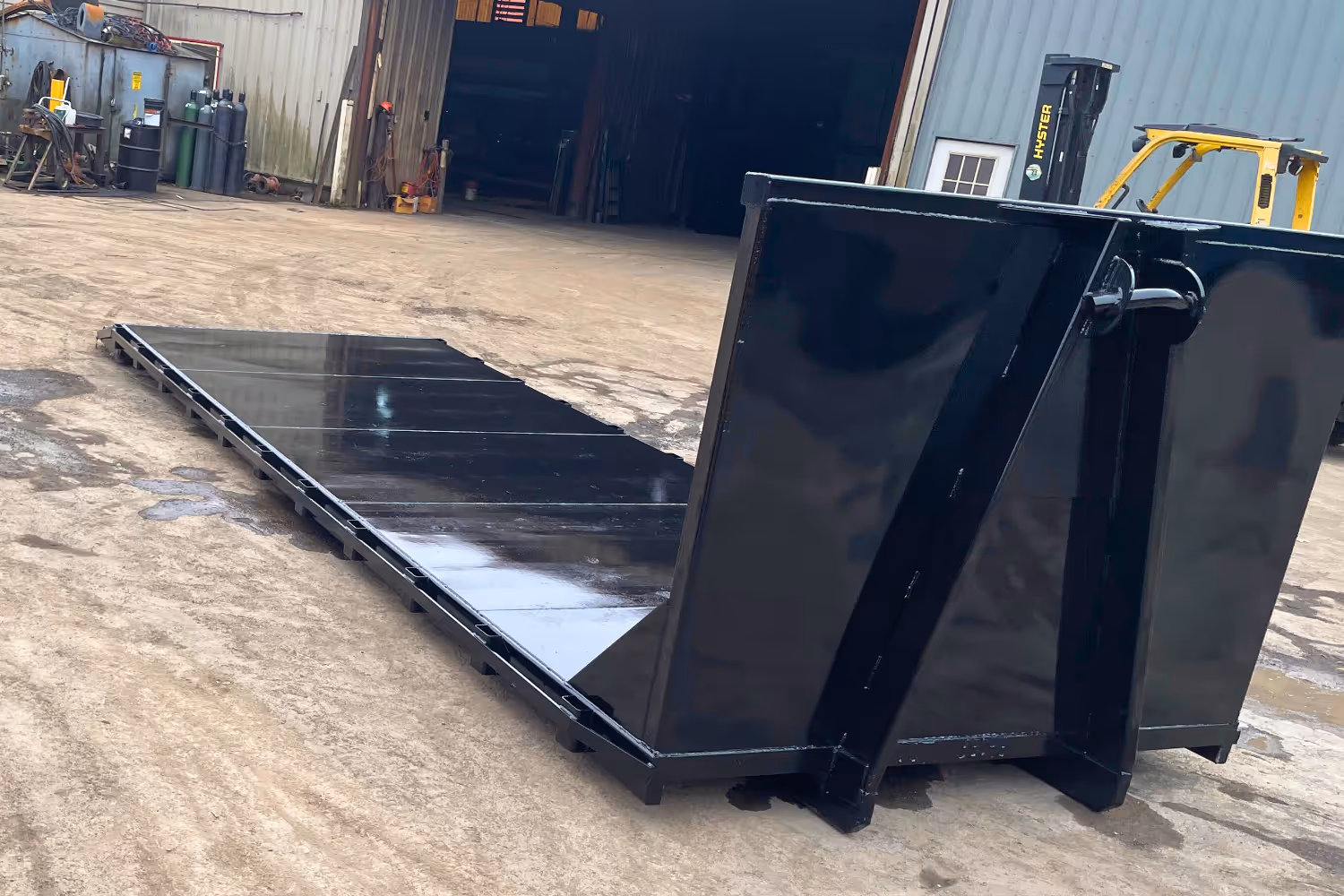 Flatbed roll of with hook option view from front