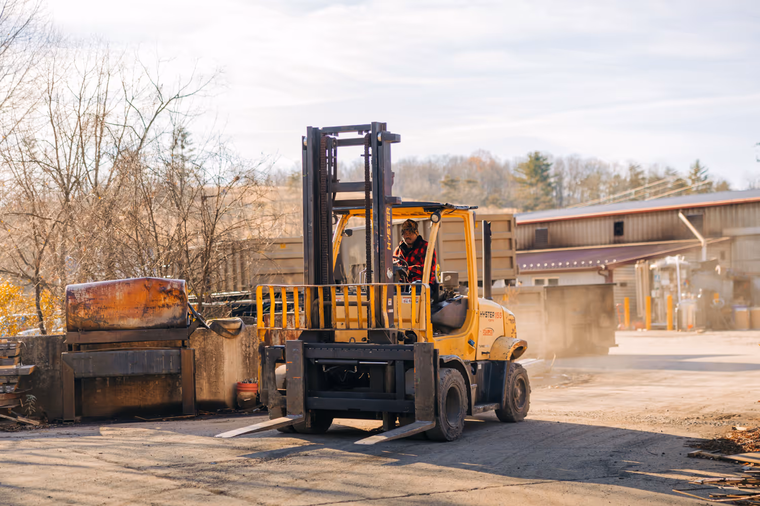 Stone Valley Container forklift driver driving a forklift