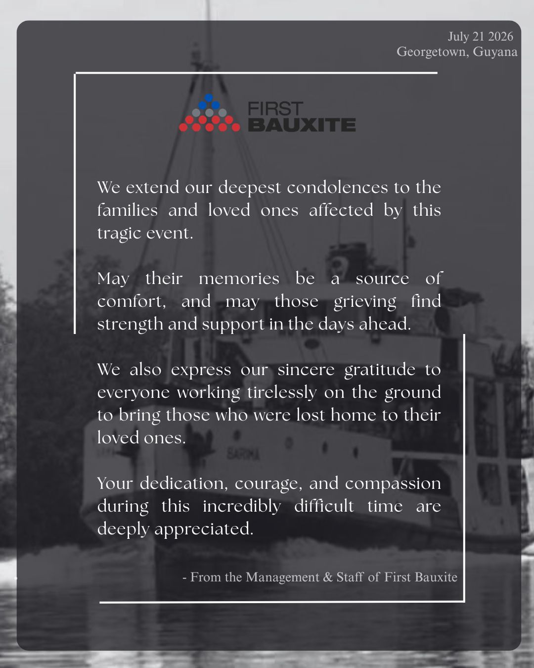 A Message of Condolence