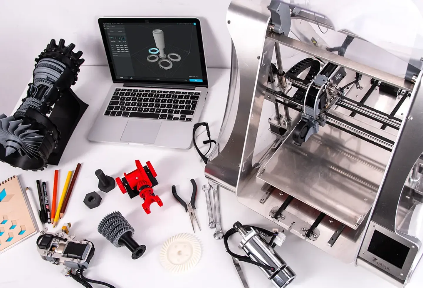 A lap top and a CNC machine.