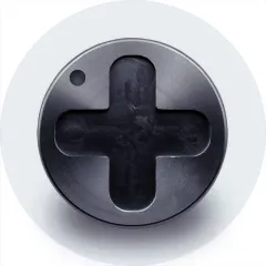 A close up of a button with a cross on it