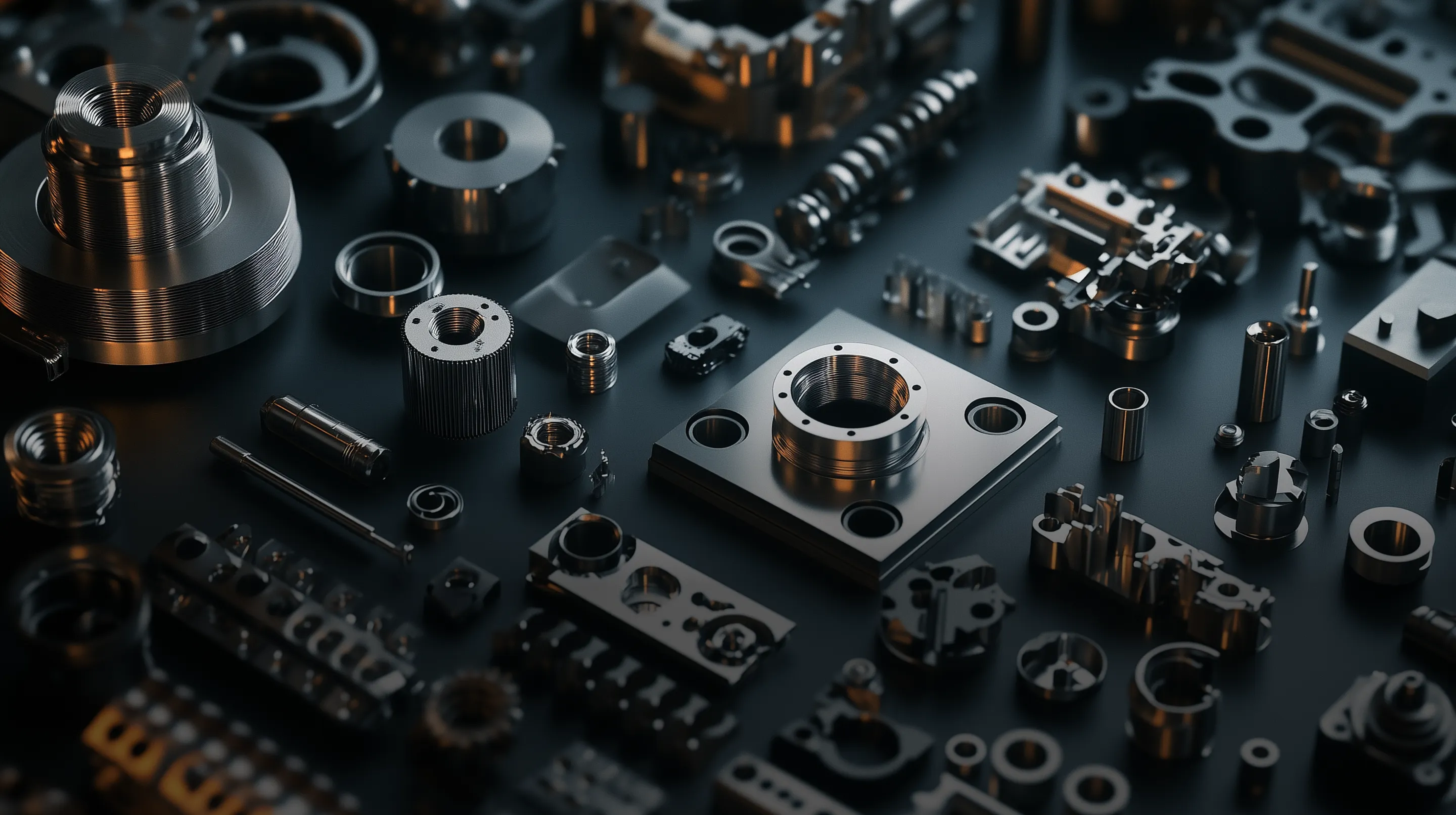 A close up of a variety of metal parts