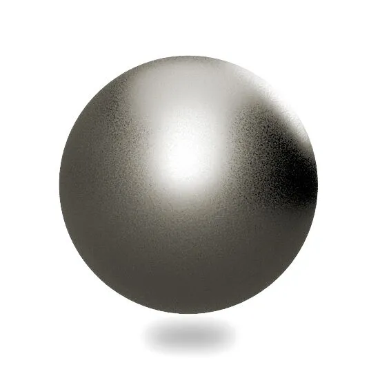 Metallic gray sphere with gradient shading and subtle texture