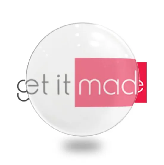 A magnifying glass with the word get it mad on it