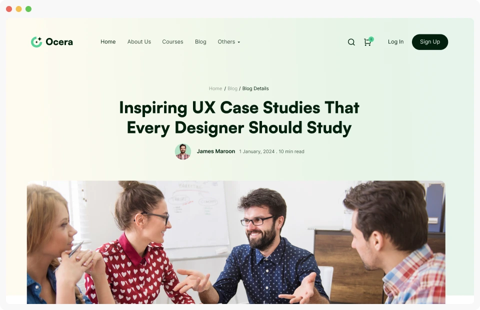 Sales page features images