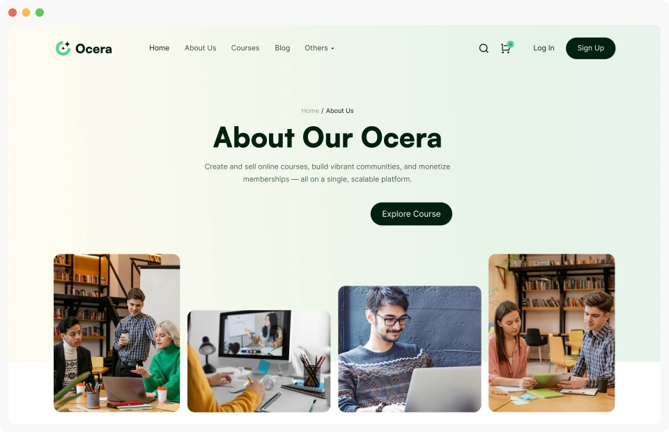 Sales page features images