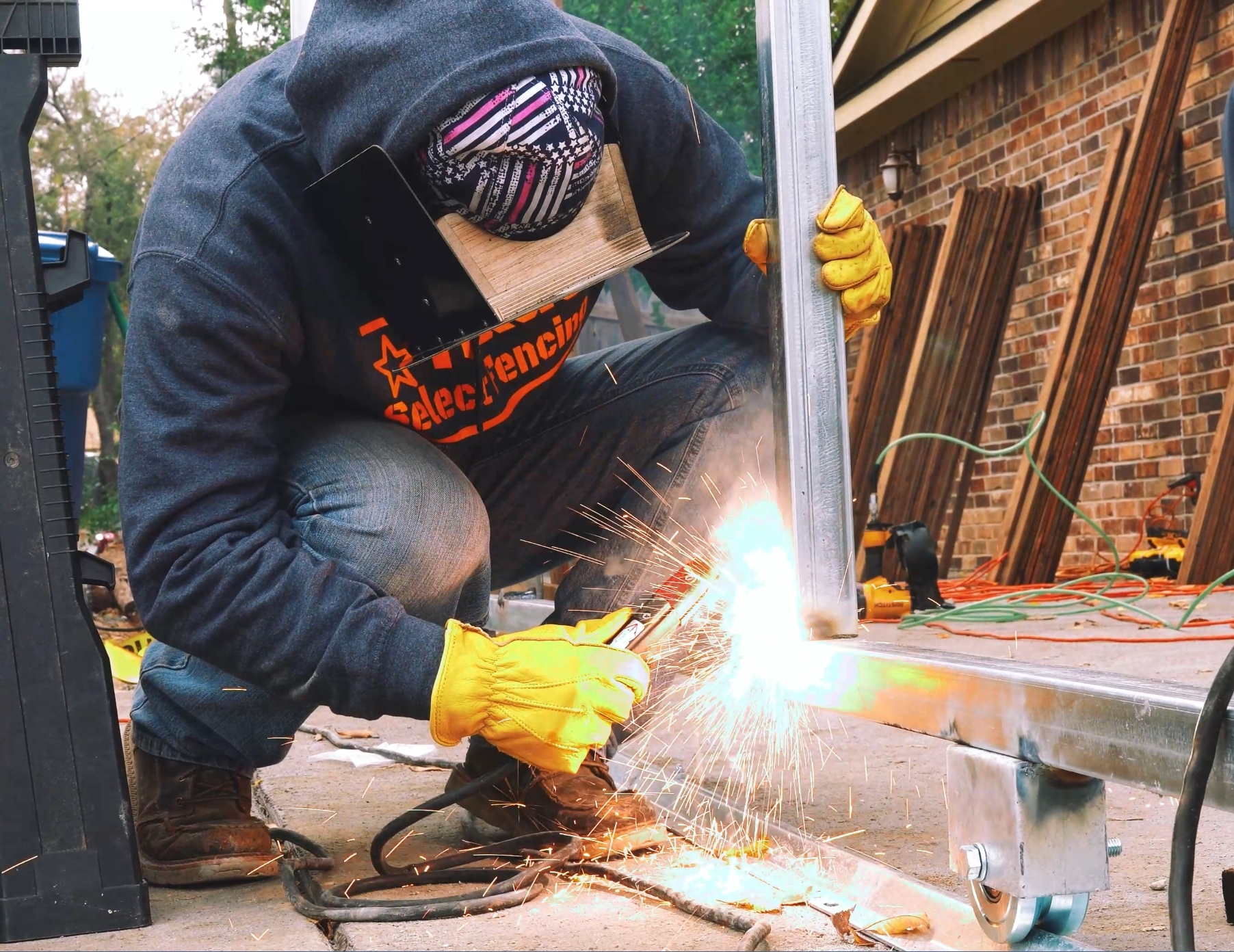 Welding 2x2 Steel Gate Frame