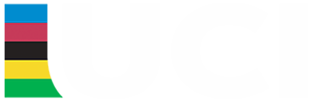 UCI letters with five horizontal color stripes: blue, red, black, yellow, and green on the left side.