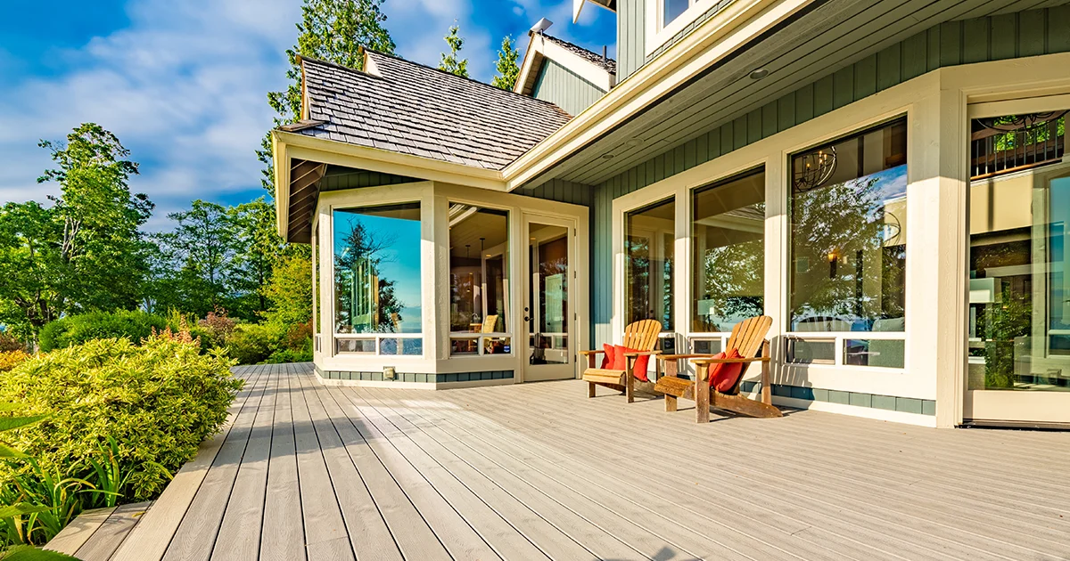 Deck of a beautiful home.