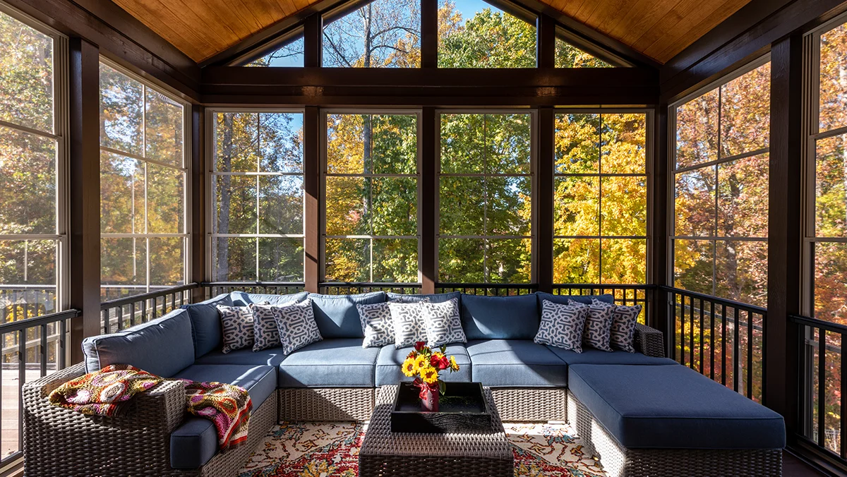 Cozy sunroom of a house.