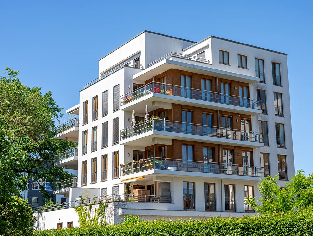 Modern multi-family home building.