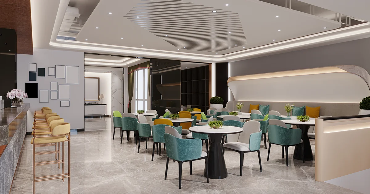3d render of a restaurant interior