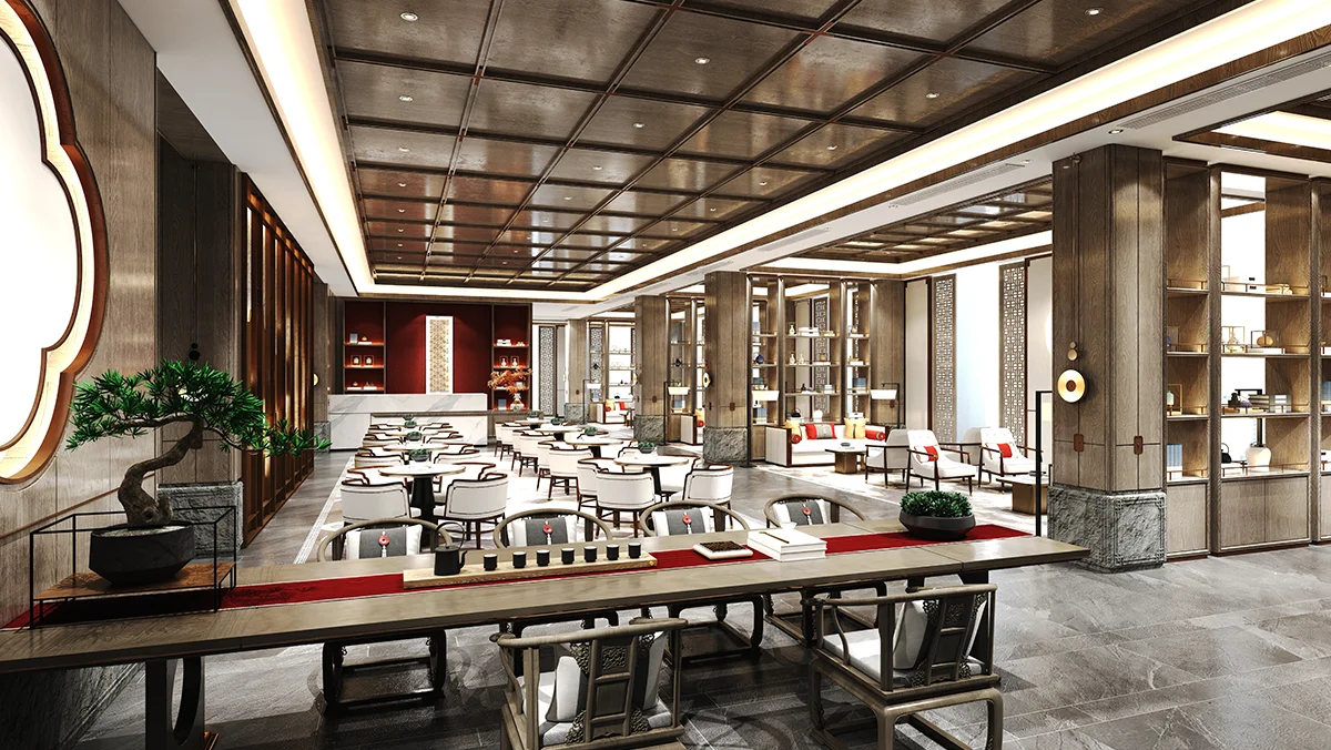 3d render of a restaurant interior
