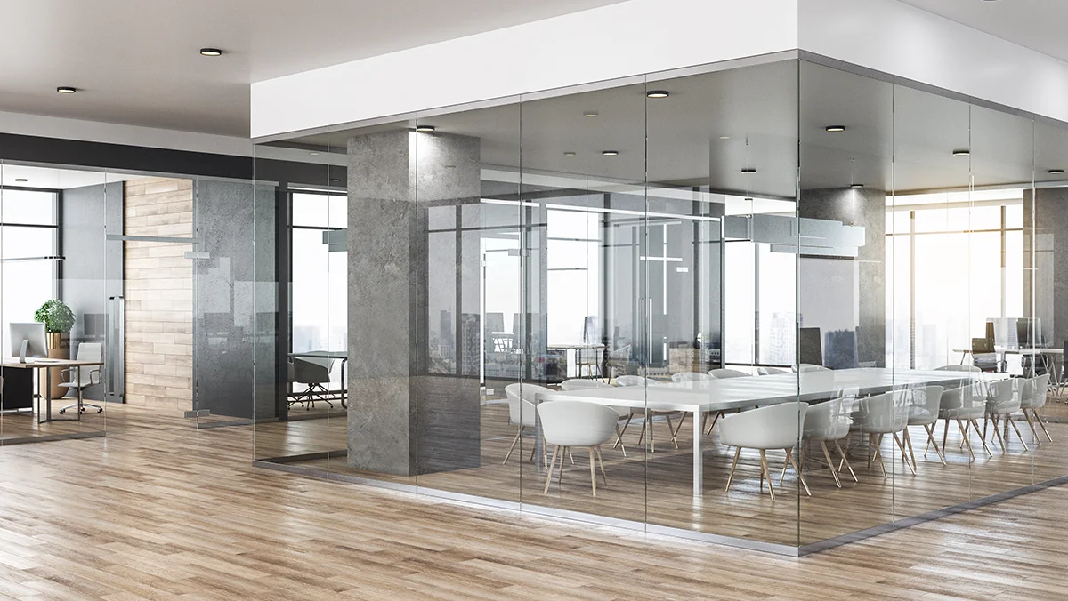 3d Render of a office in a commercial building.