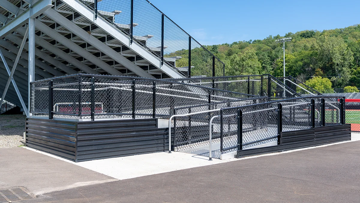 Wheelchair ramp of a commercial building.