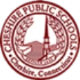 Cheshire Public Schools circular emblem with a church steeple and wheat stalks.