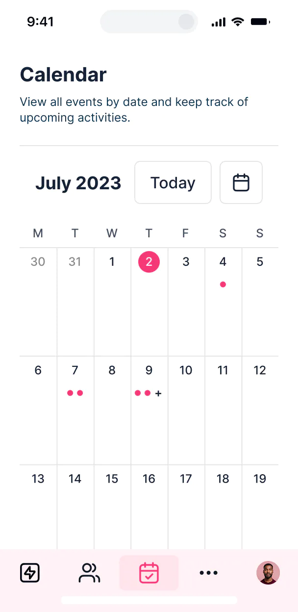 Event management mobile app