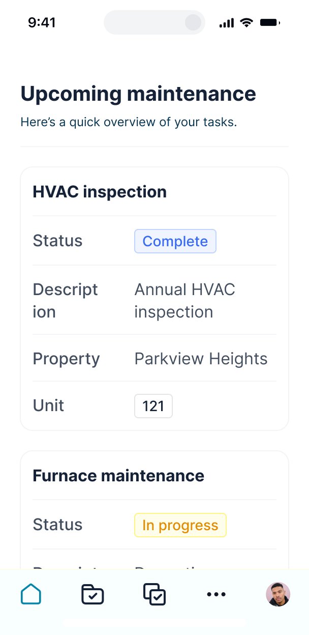 Property management mobile app