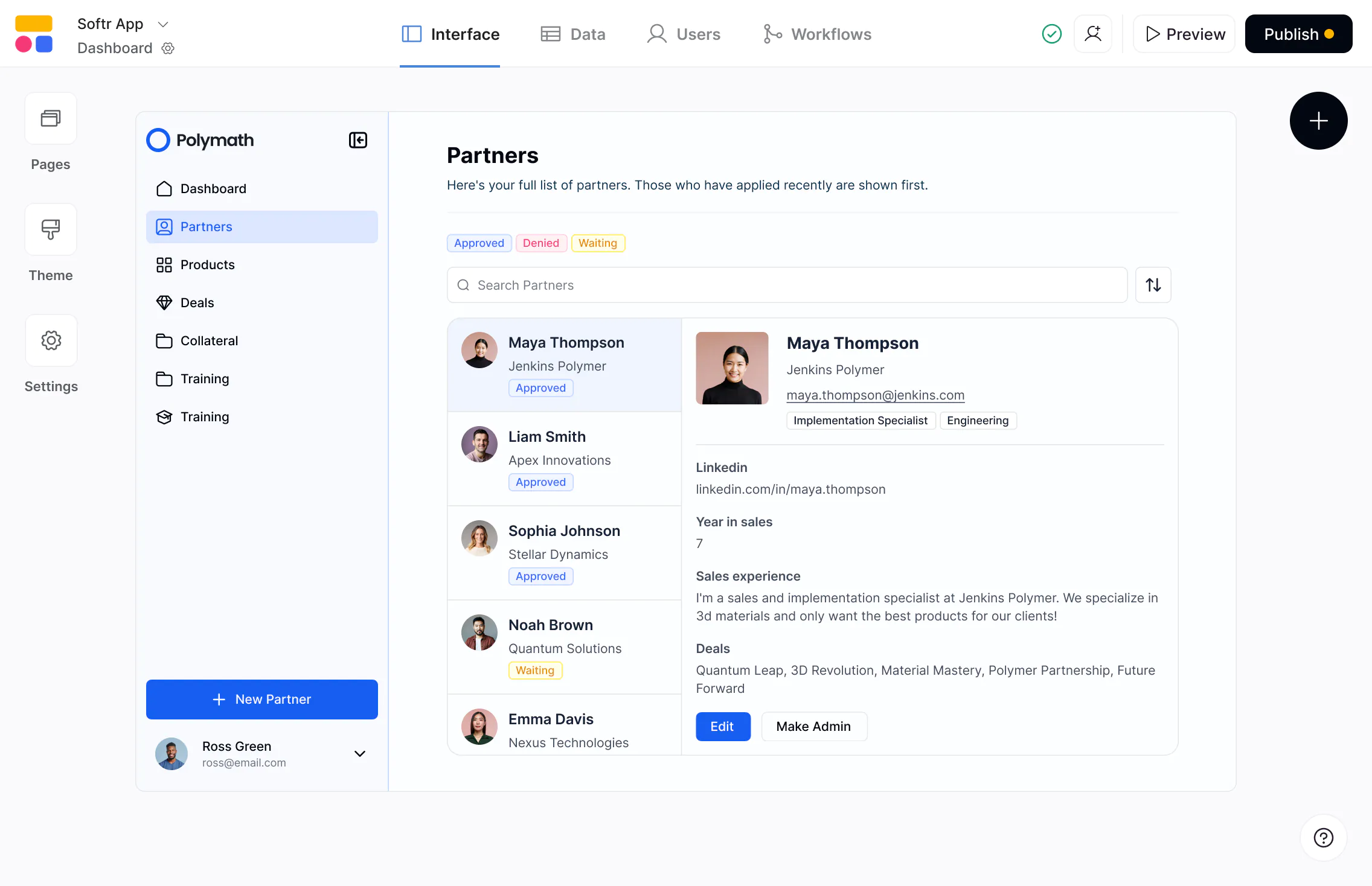 Softr vs Stacker showing a Softr-built partner portal