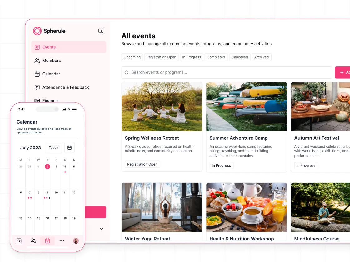 Custom event portal built with Softr