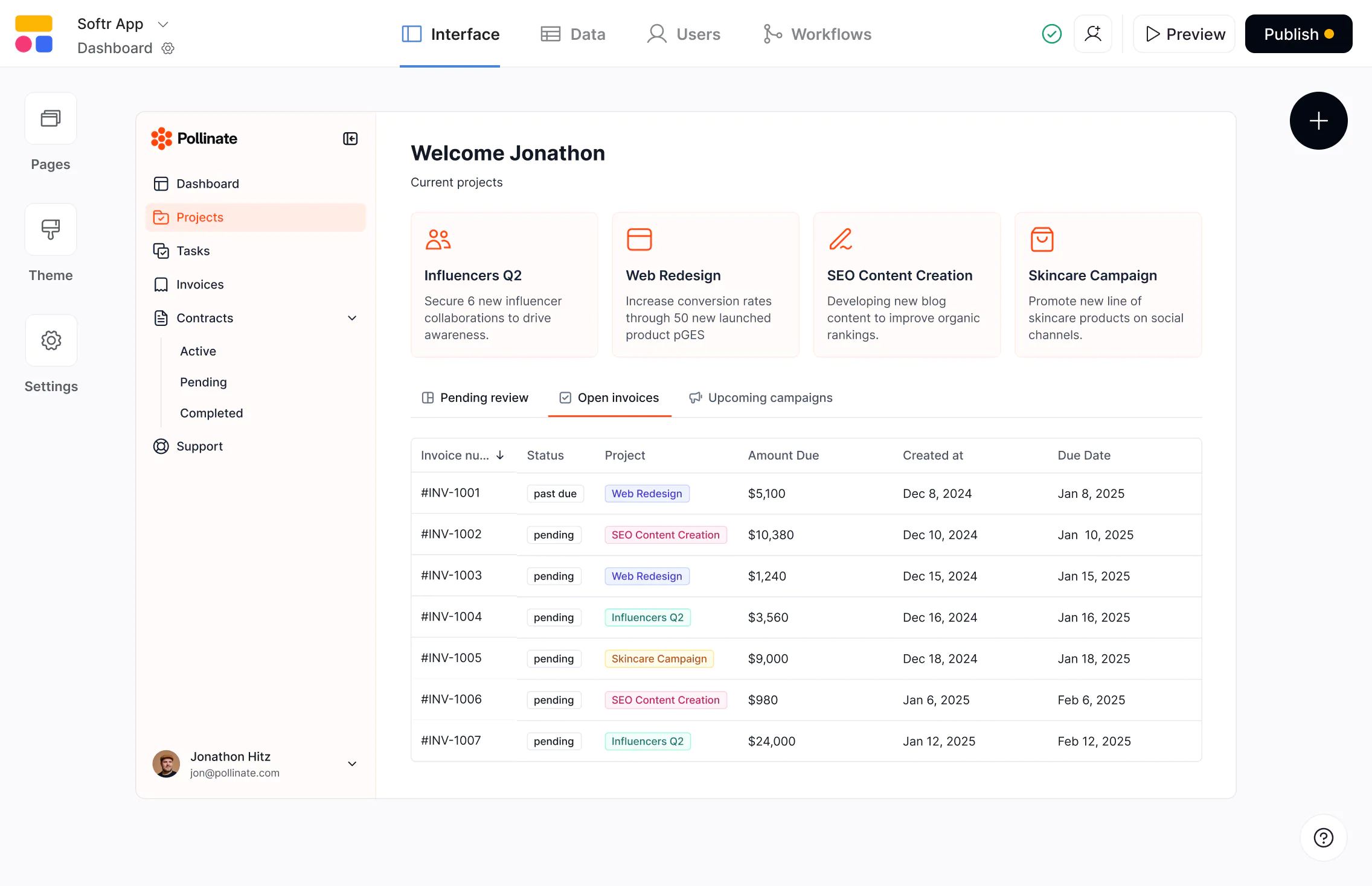 Softr vs Airtable comparison showing a Softr-built portal