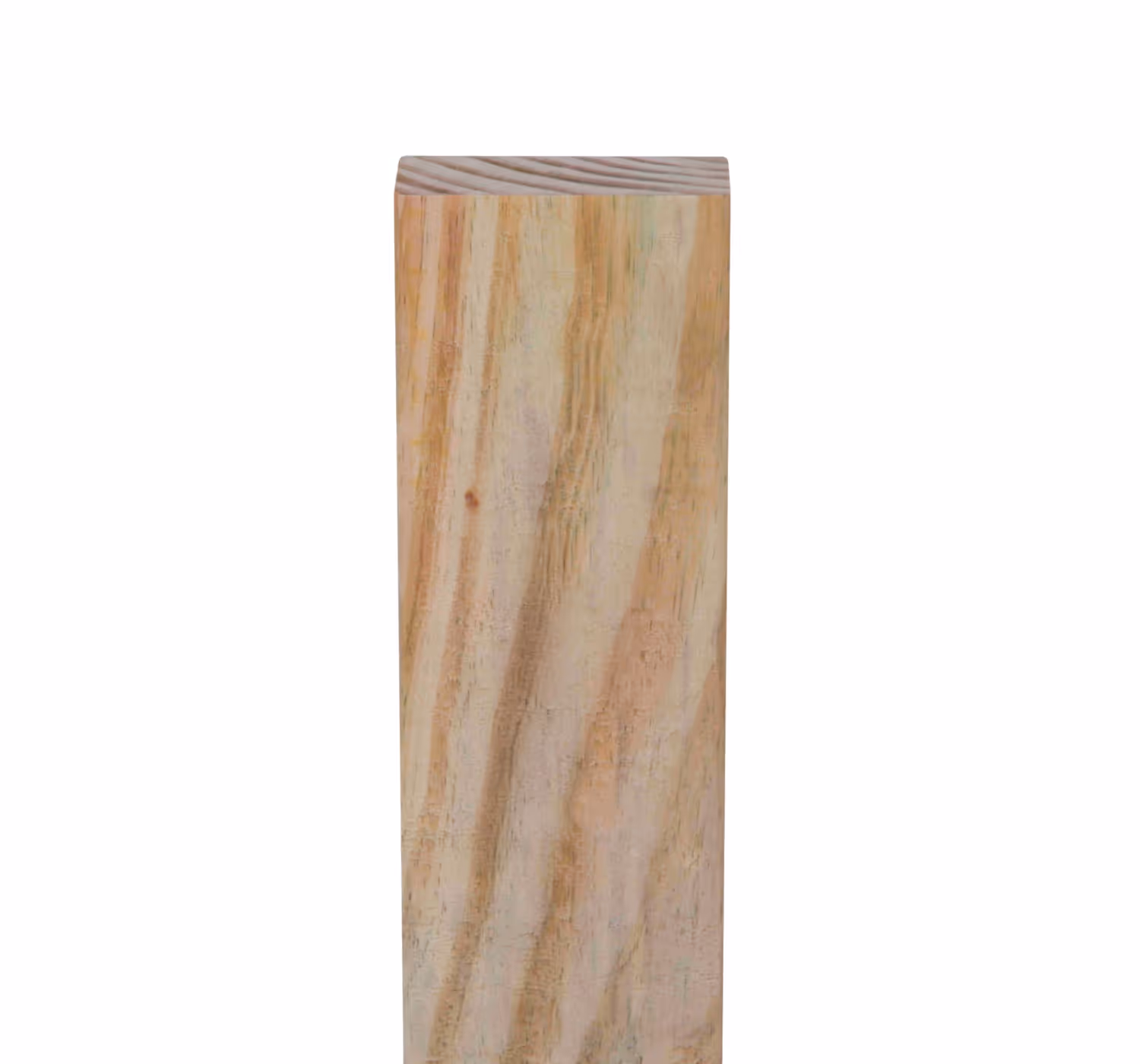 Vertical wooden plank with visible grain and a slightly beveled top edge.
