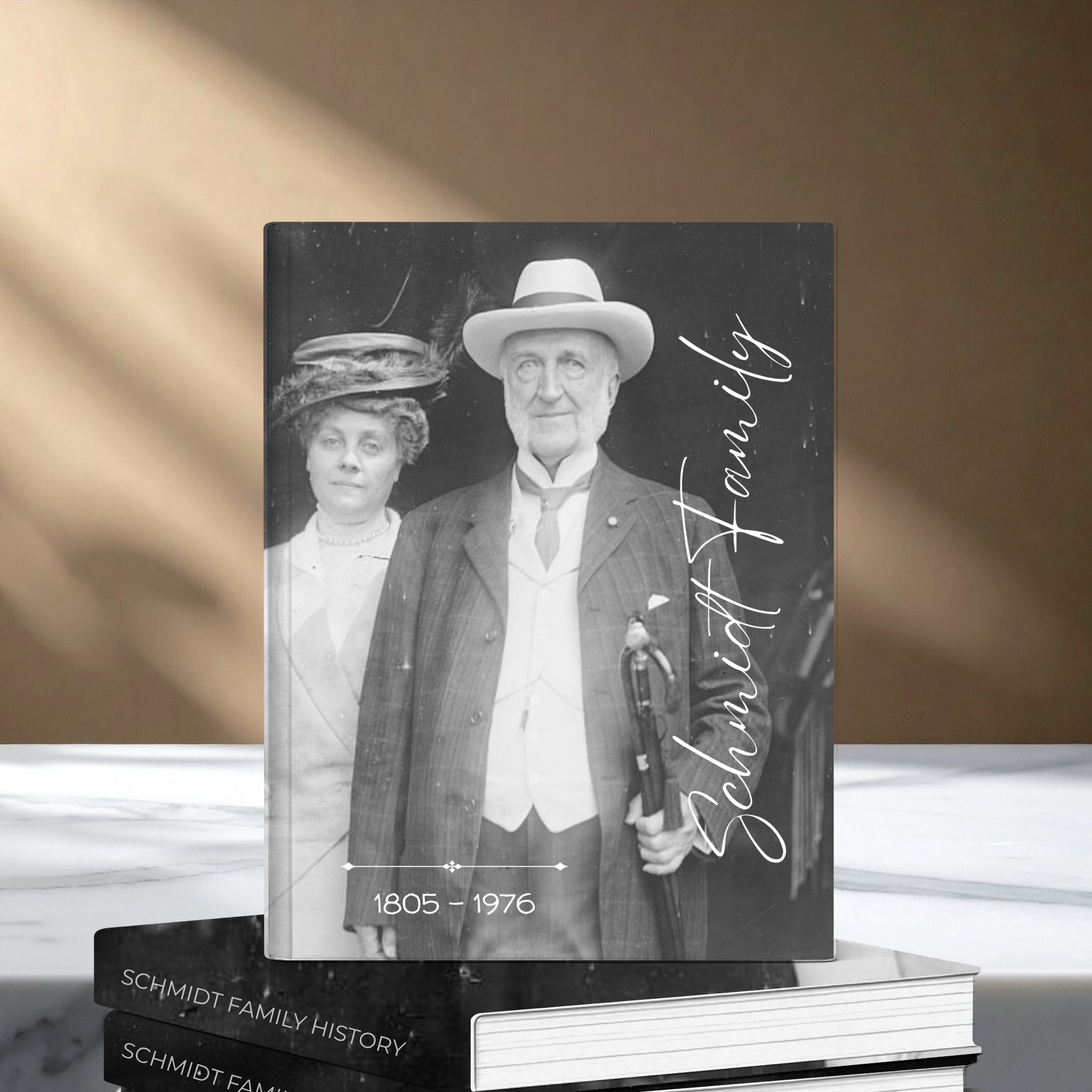 stack of hardback family history books