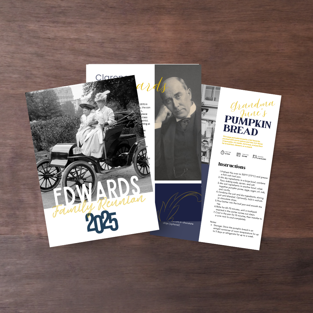 family reunion booklet pages