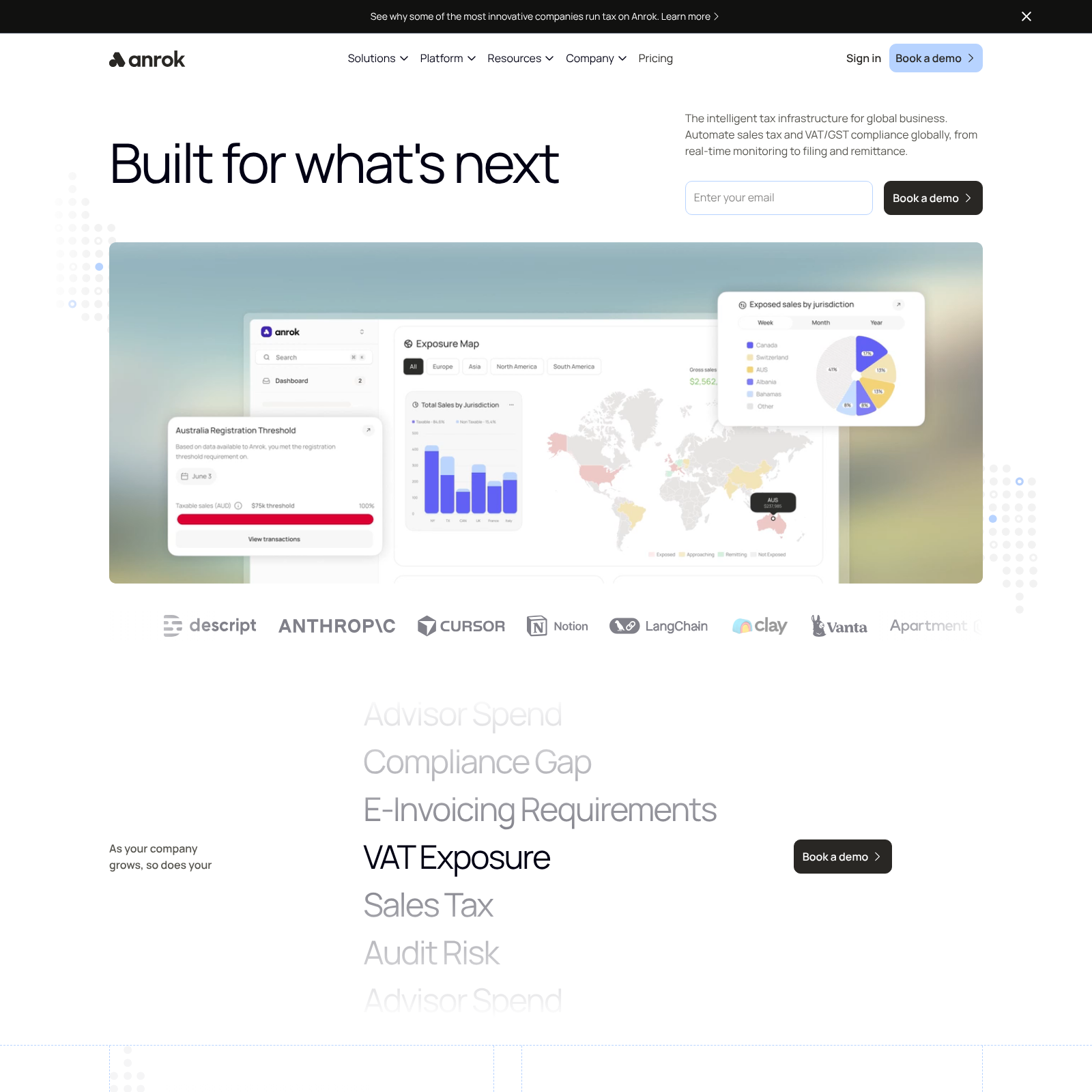 Anrok homepage — Webflow by Armstrong