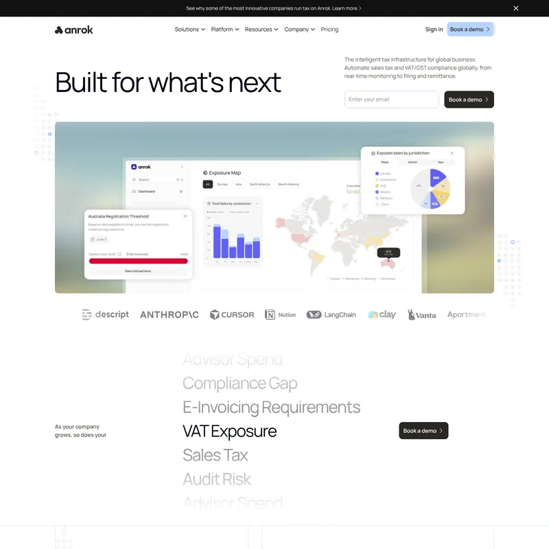 Anrok homepage — Webflow by Armstrong