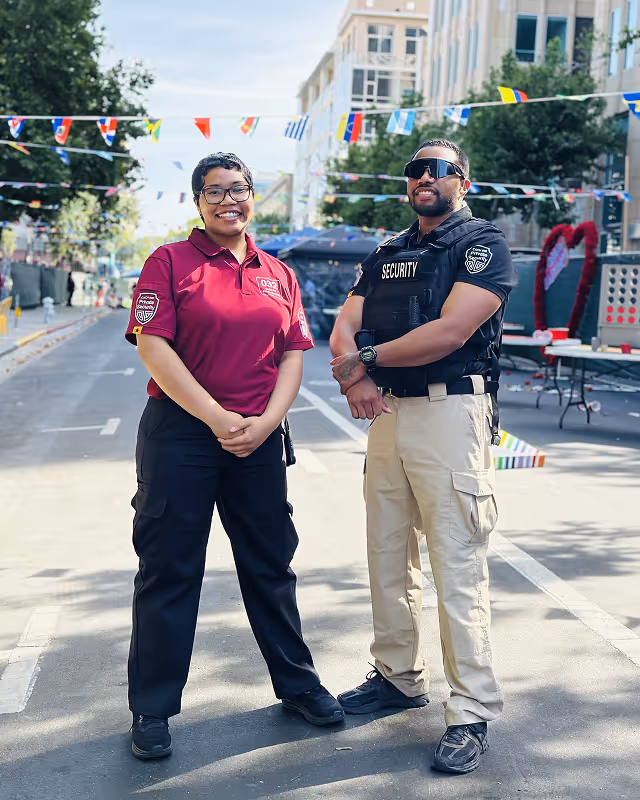 security guards at a festival