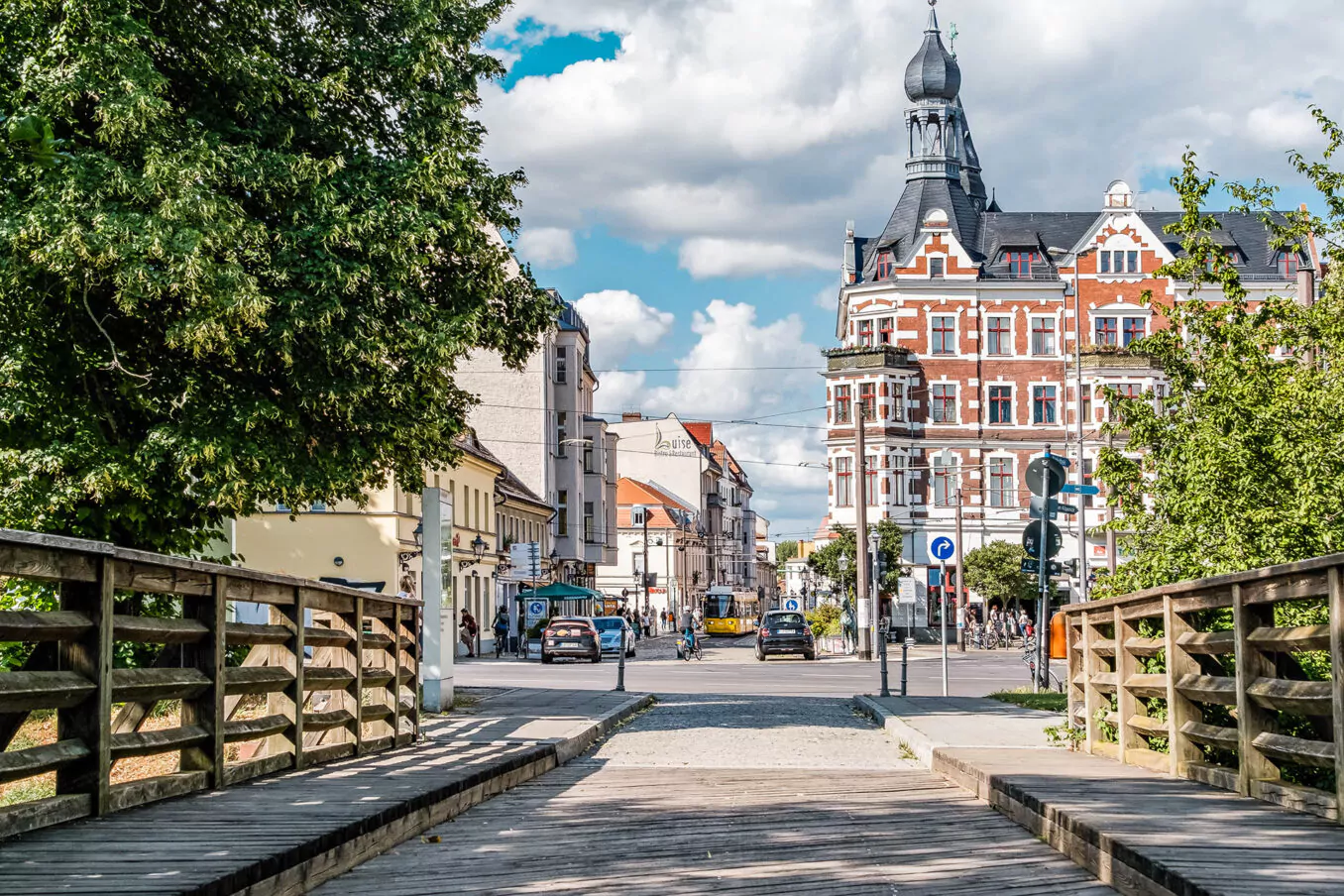 Blick vom Schloss Richtung Altstadt in treptow köpenick