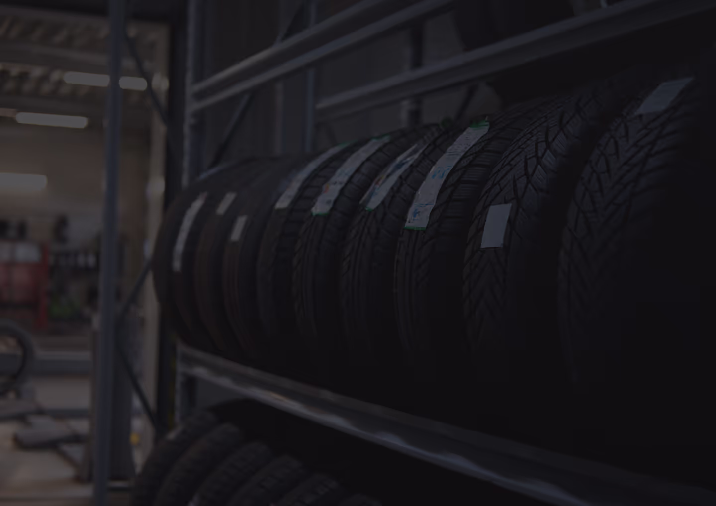 Tires stored in On-Site Tires garage