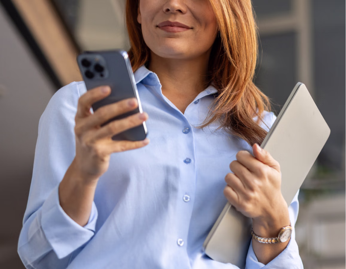 Person looking at CLEAR Multi-Layered Identity Screen