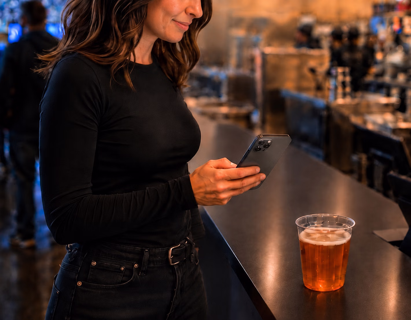 Person looking at CLEAR Multi-Layered Identity Screen