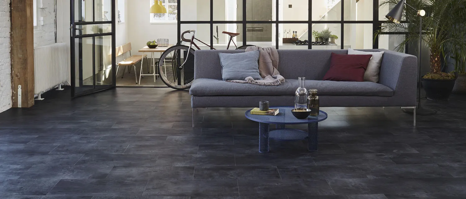 Tarkett flooring in a furnished apartment living space