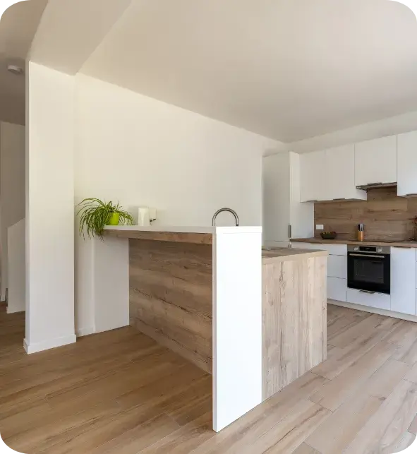 La cuisine blanche et chêne de Mathieu